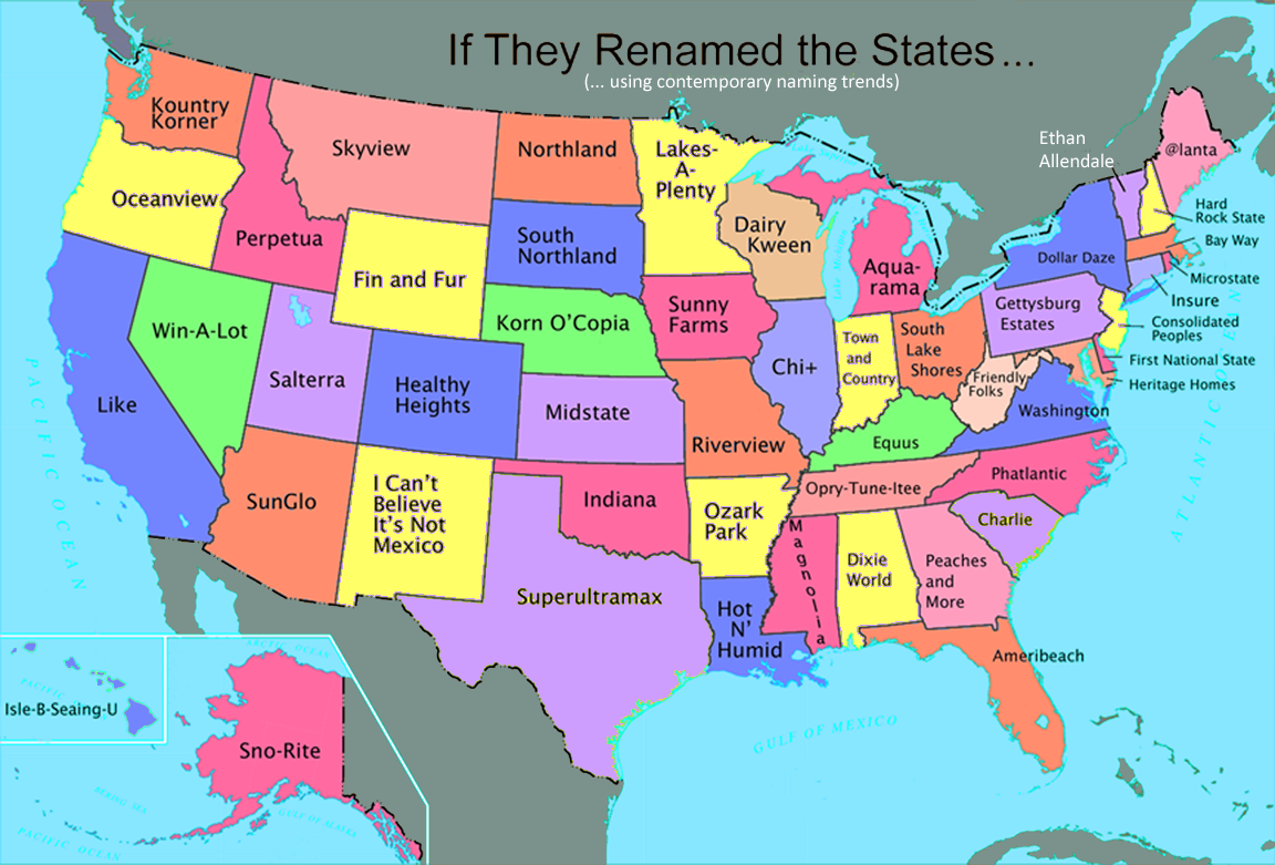 Usa Map With State Names